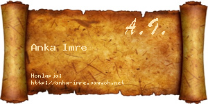 Anka Imre névjegykártya